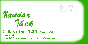 nandor thek business card